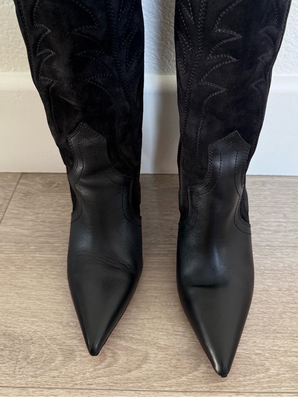 Christian Louboutin Santia Botta 85mm Suede Western Knee-High Boots 36.5 - Picture 4 of 12